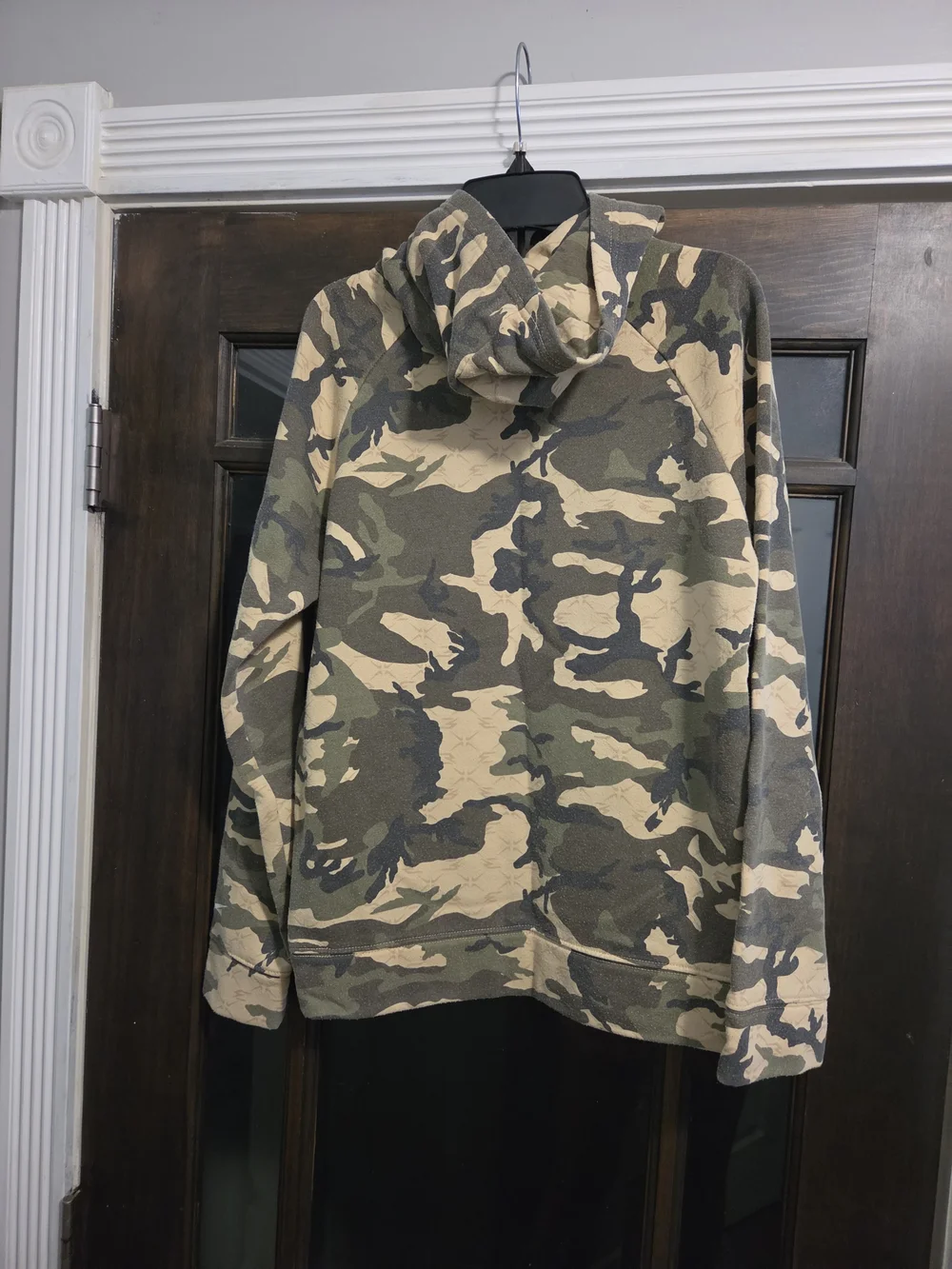 Boys Nike Camo Hooded Pullover - Green, Tan, Black